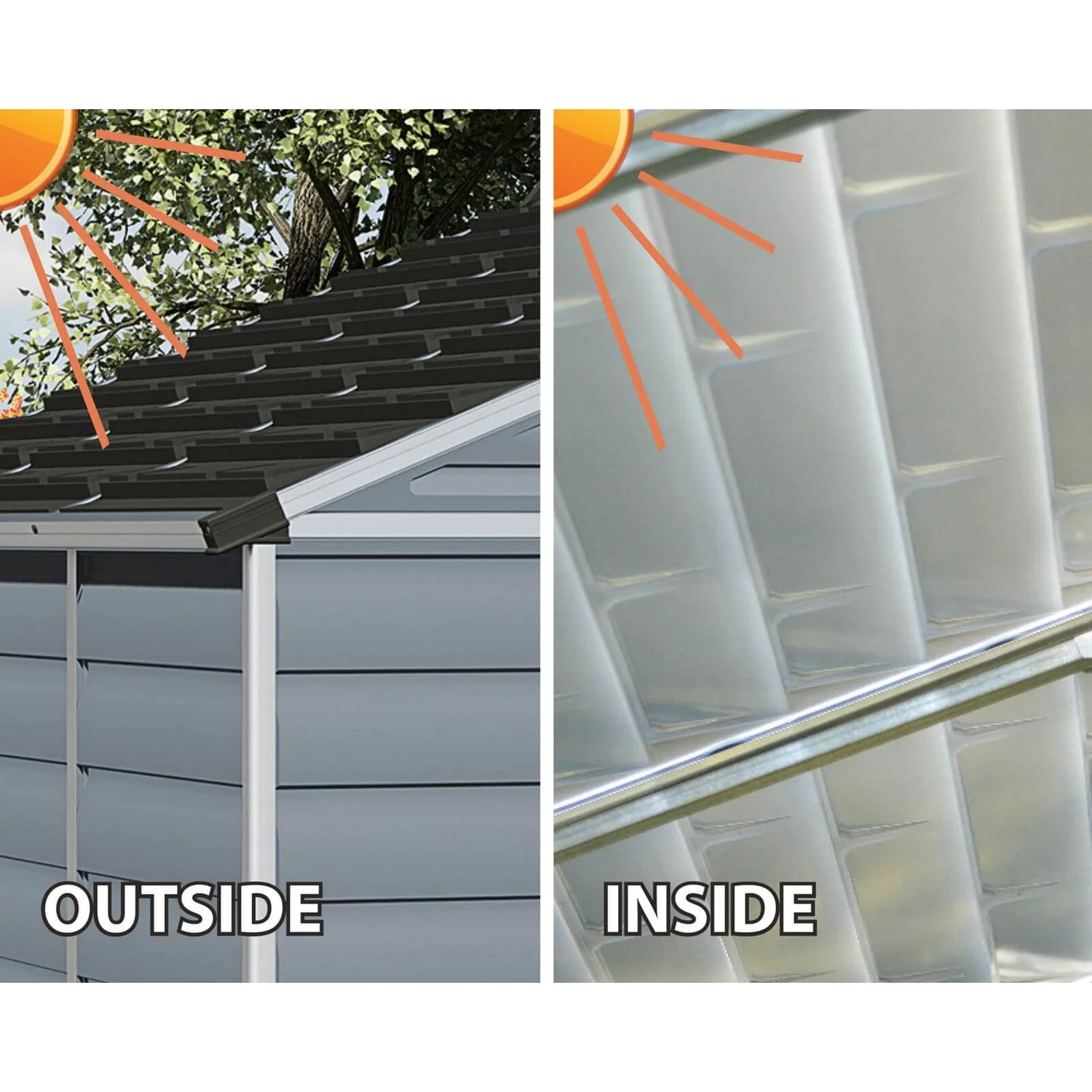 8x12ft Palram SkyLight Dark Grey Apex Shed - Image 3