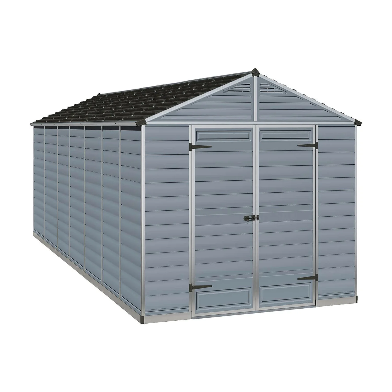 8x16ft Palram SkyLight Dark Grey Apex Shed