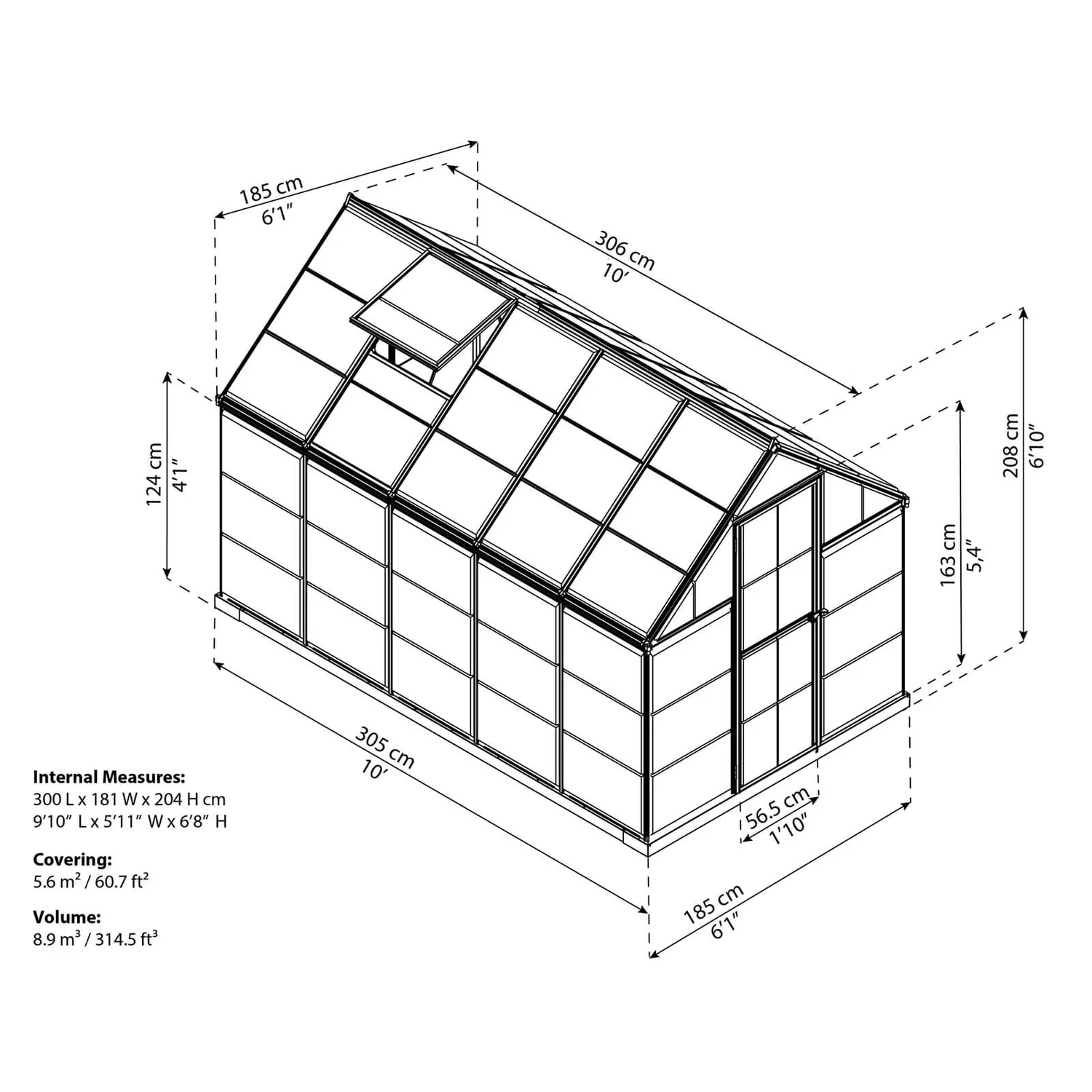 Palram 6 X 10ft Canopia Harmony Greenhouse - Green - Image 9