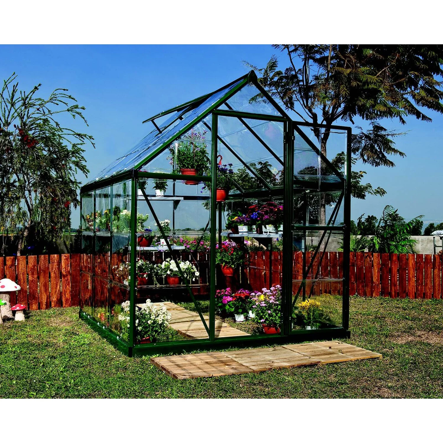 Palram 6 X 6ft Canopia Harmony Greenhouse - Green - Image 2