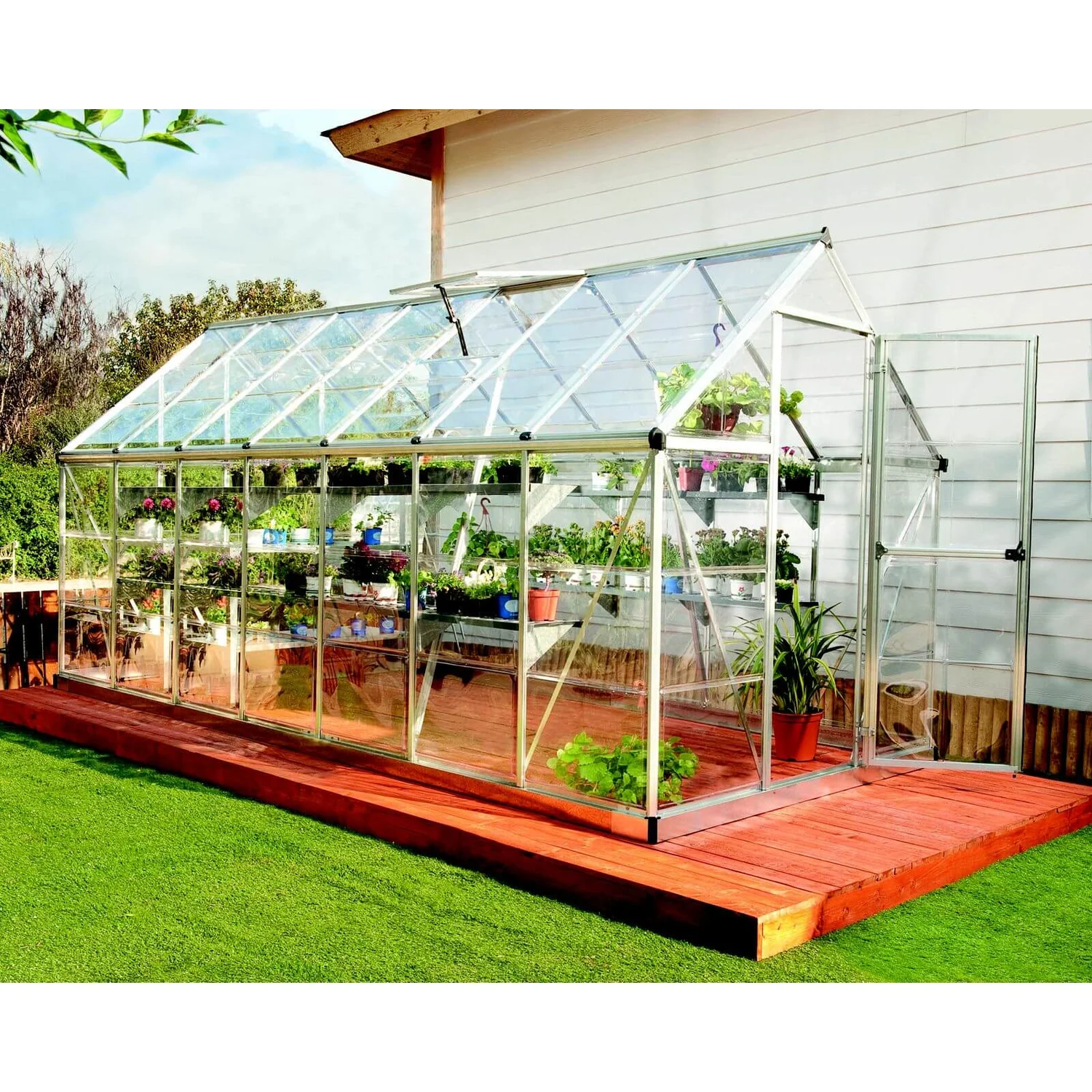 Palram 6 X 14ft Canopia Harmony Greenhouse - Silver - Image 3