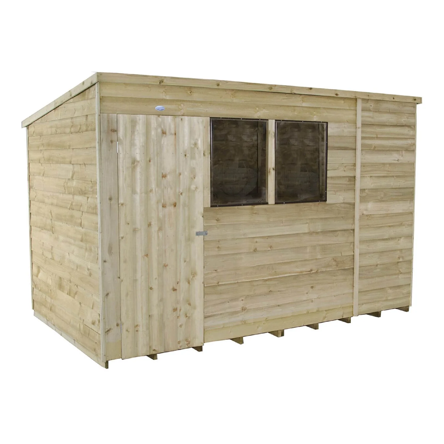 10x6ft Forest Natural Timber Overlap Pent Pressure Treated Wooden Shed - Image 3