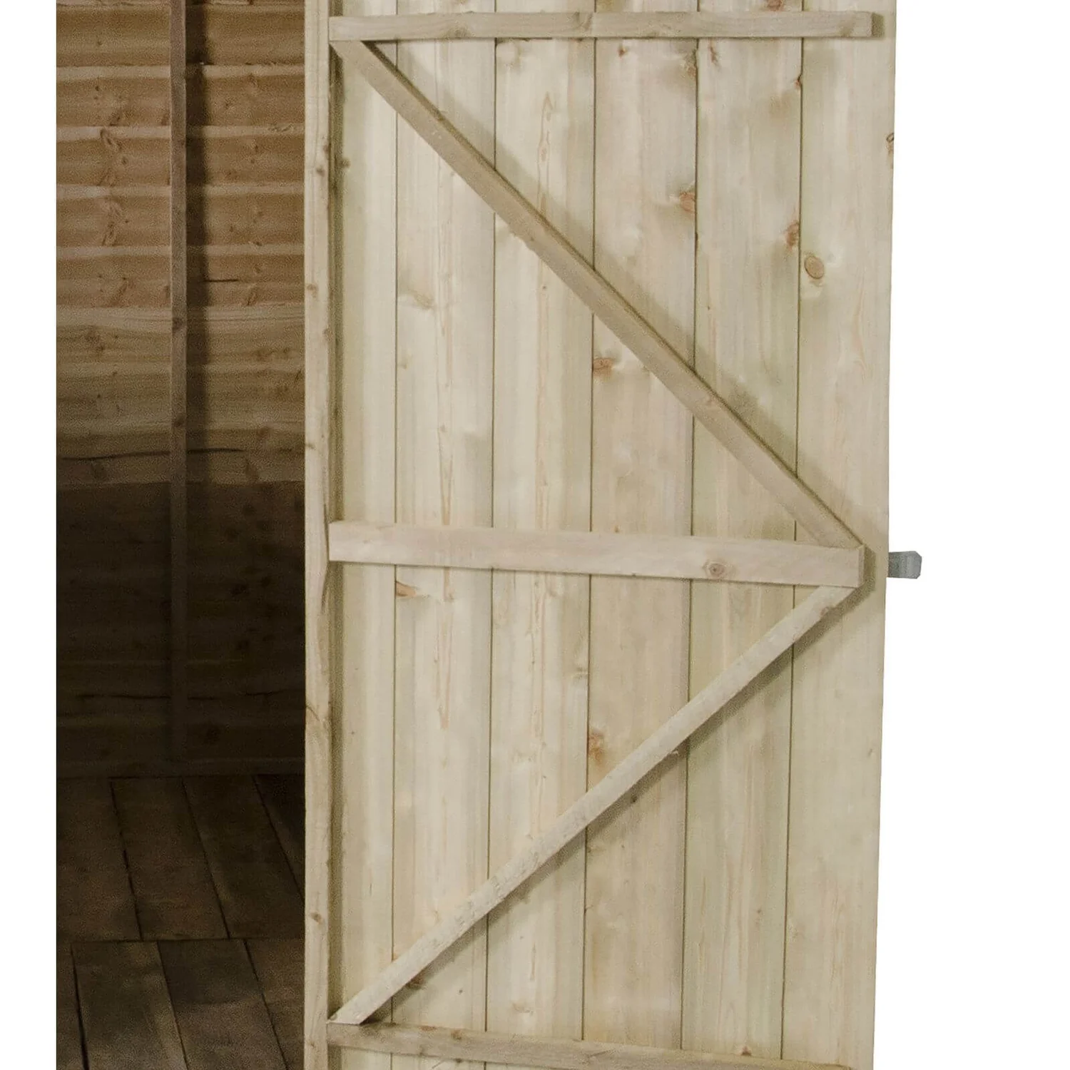 10x6ft Forest Natural Timber Overlap Pent Pressure Treated Wooden Shed - Image 7
