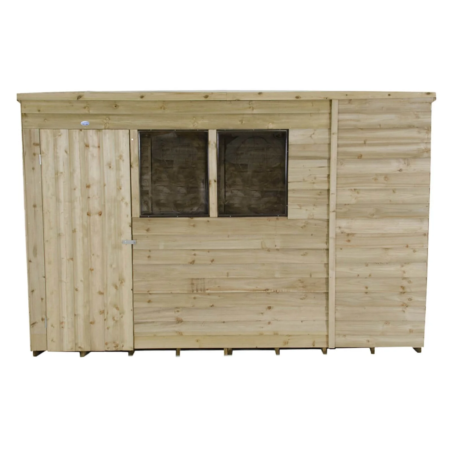 10x6ft Forest Natural Timber Overlap Pent Pressure Treated Wooden Shed - Image 4