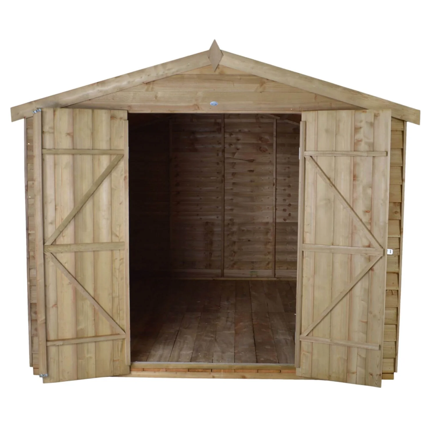8x12ft Forest Natural Timber Overlap Apex Wooden Workshop - Image 5