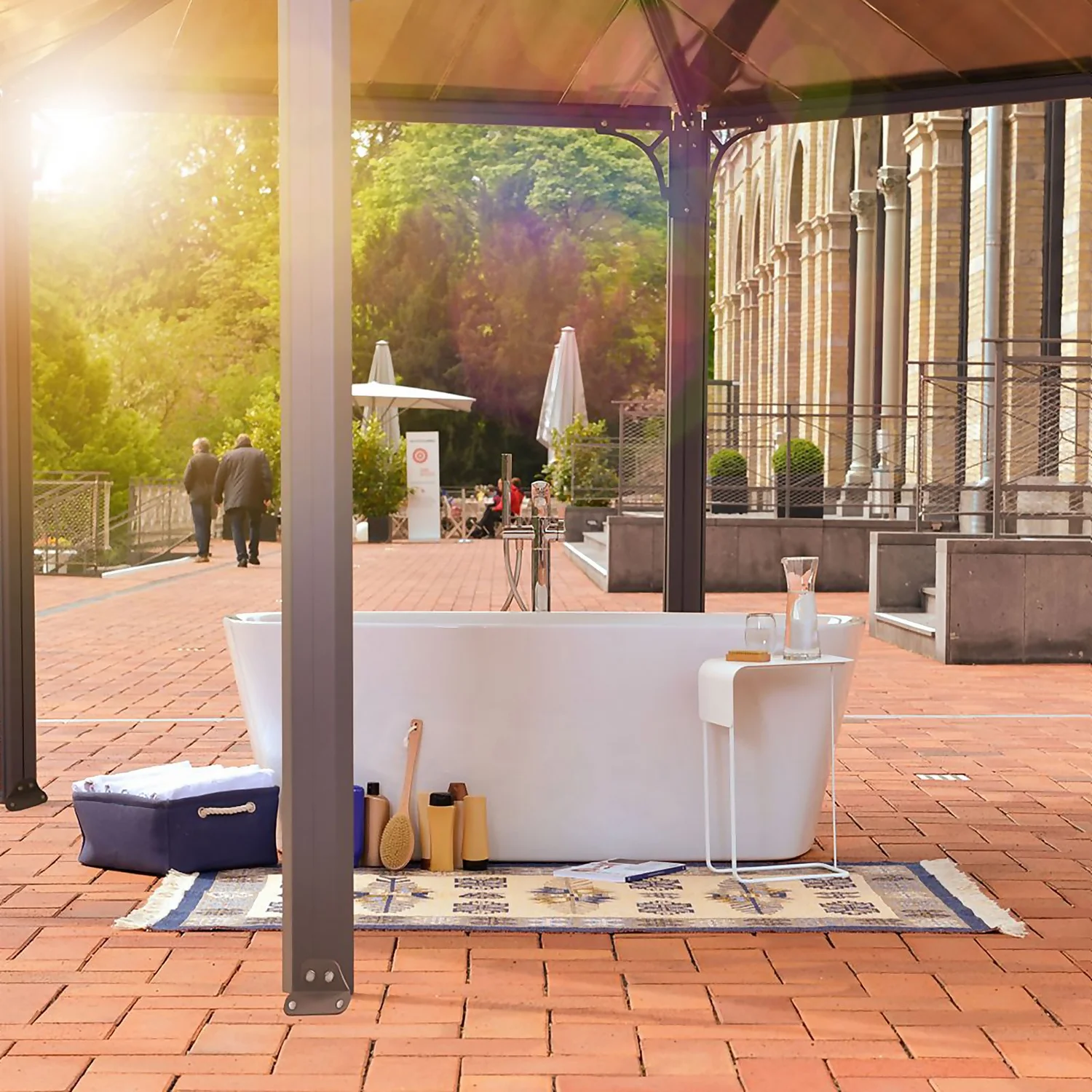 Palram - Canopia Monaco Hexagonal Garden Gazebo Grey - Image 5