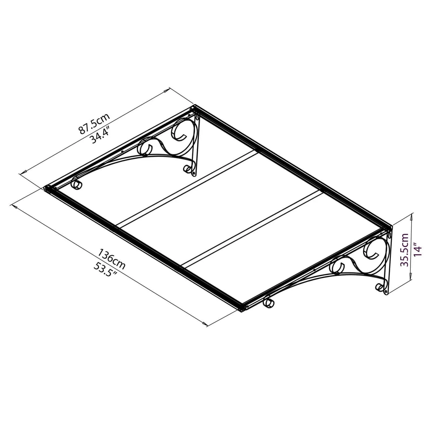 Palram - Canopia Canopy Venus 1350 Clear - Image 8