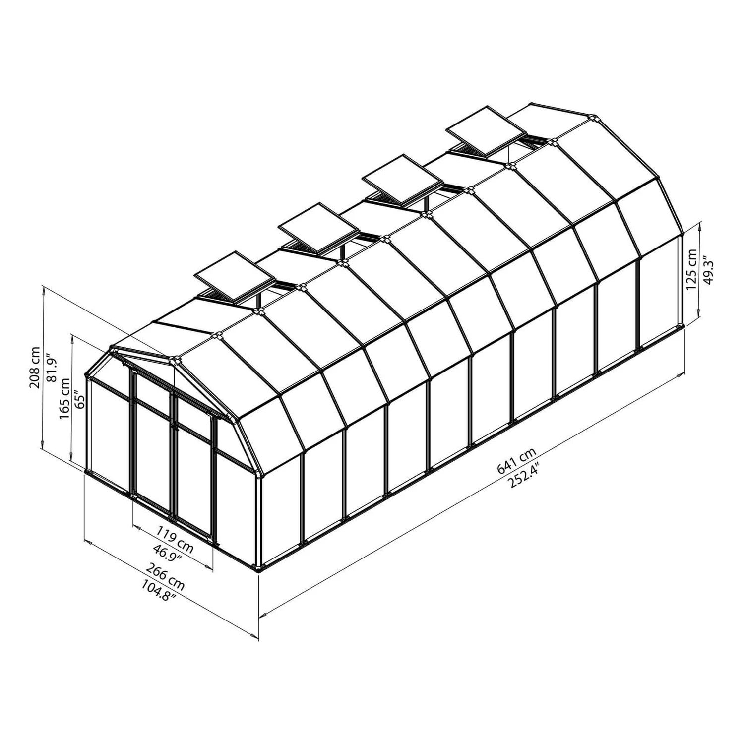 Palram 8 X 20ft Canopia Hobby Gardener Greenhouse - Green - Image 3