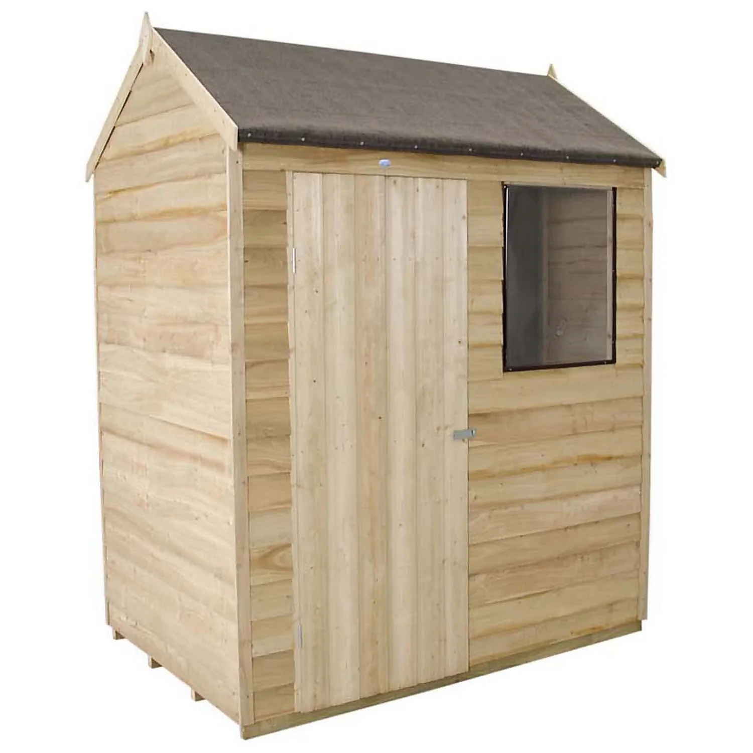 6x4ft Forest Wooden Overlap Pressure Treated Reverse Apex Shed -incl. Installation - Image 3