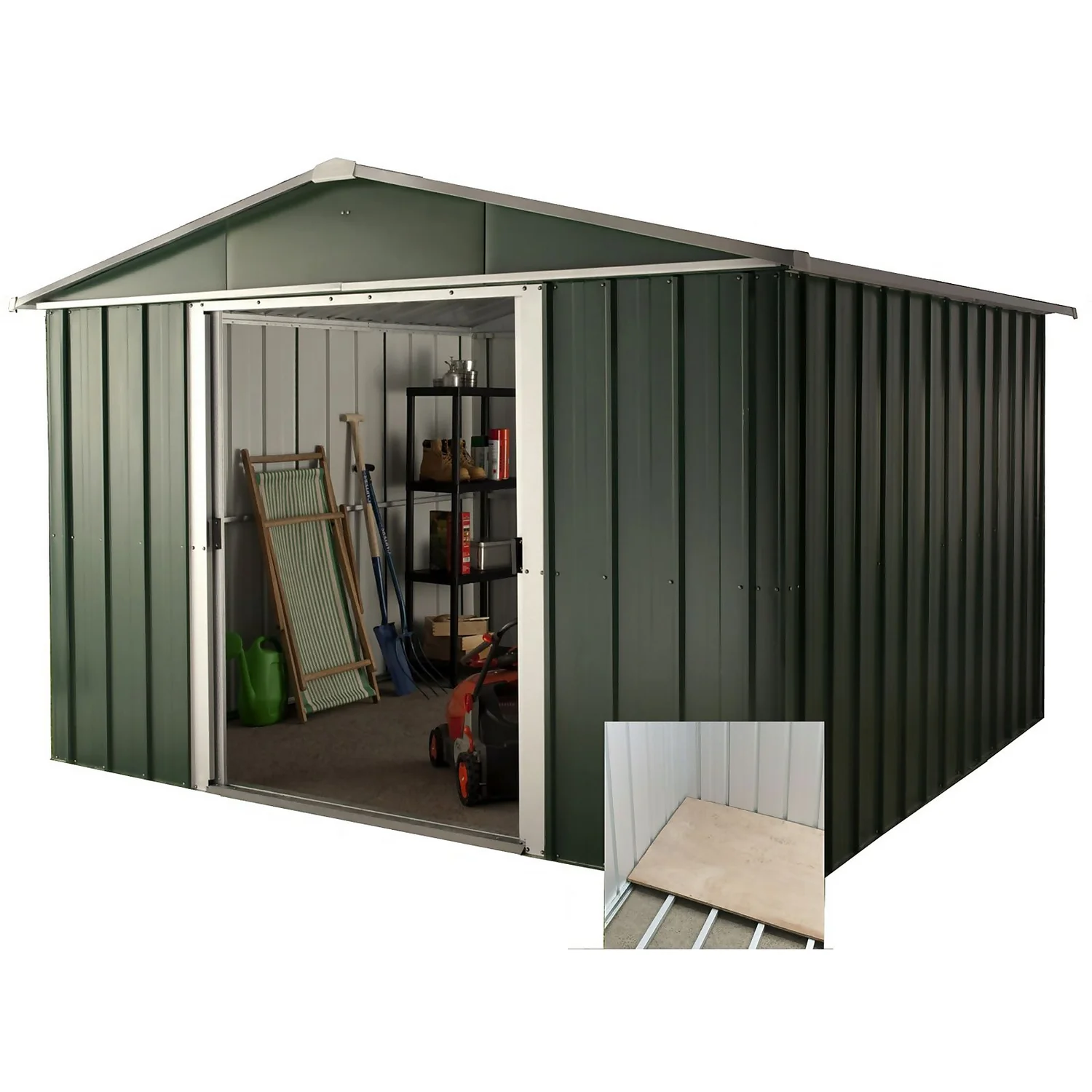 Yardmaster 10x13ft Hercules Deluxe Apex Metal Shed With Floor Frame - Image 2