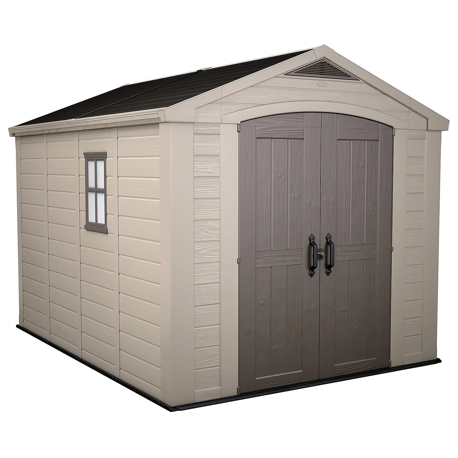 Keter Factor 8 X 11ft Outdoor Garden Apex Storage Shed - Beige/Brown