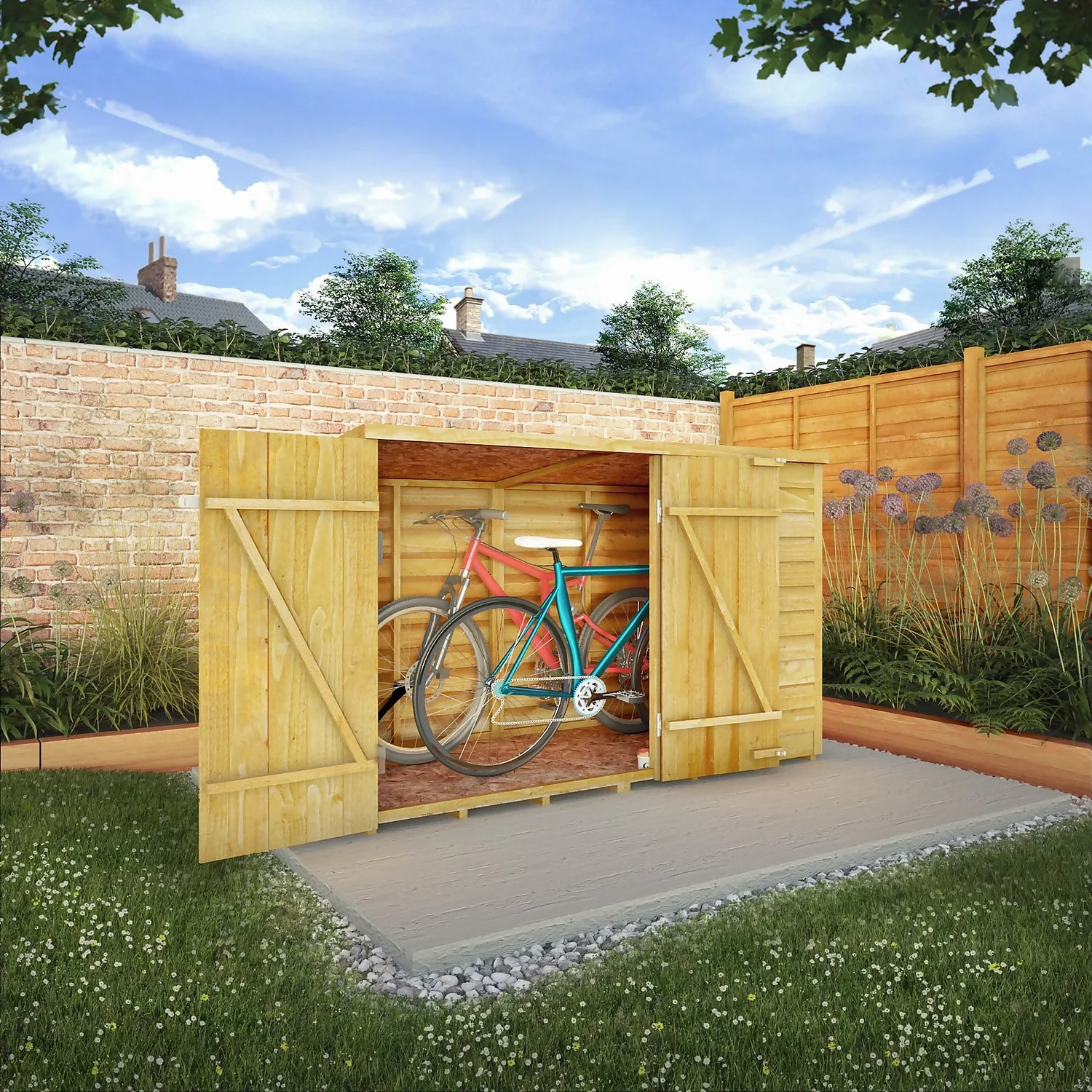 Mercia 6 X 3ft Overlap Pent Bike Shed - Image 2
