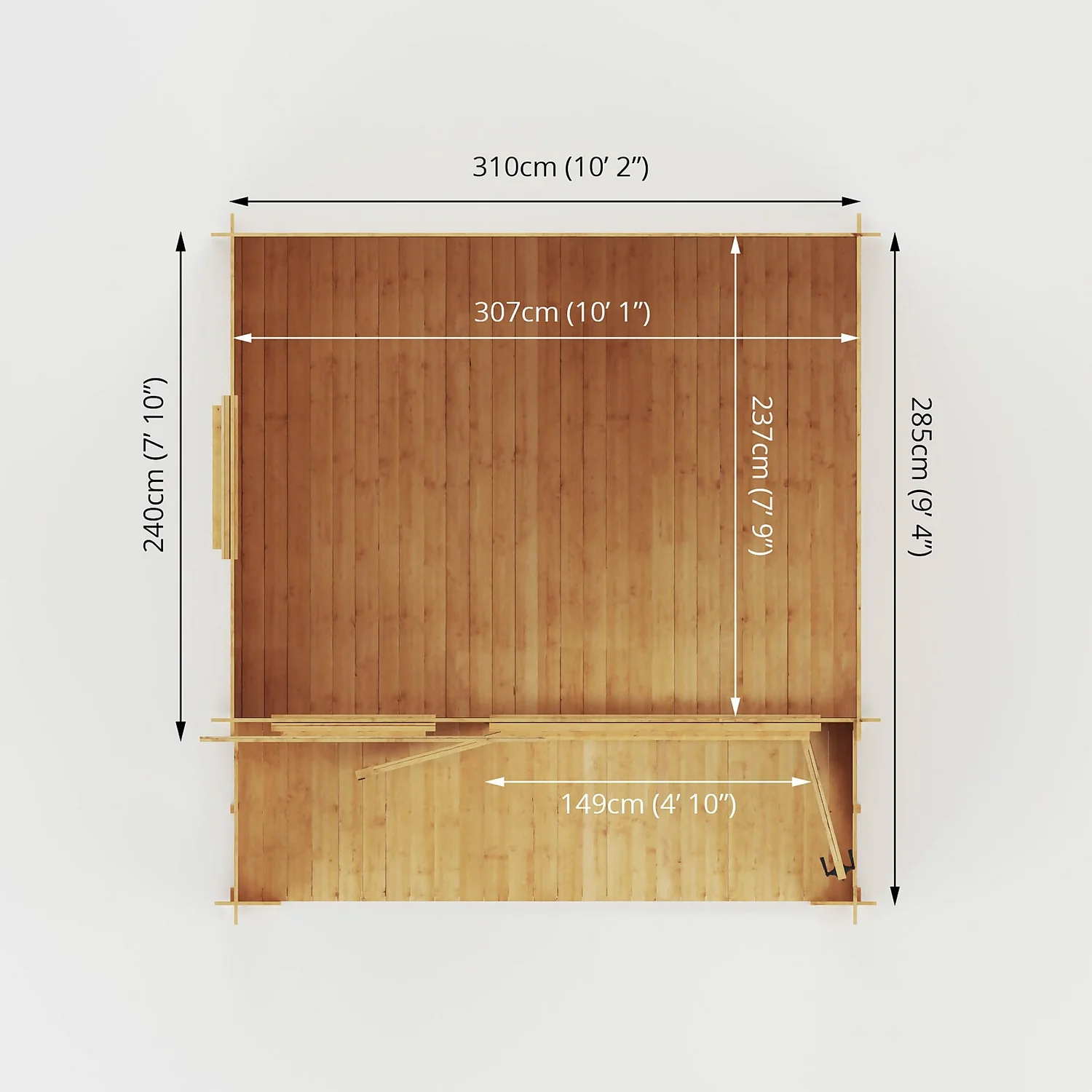 Mercia 3.3m X 3.4m Sherwood 19mm Cabin - Image 10