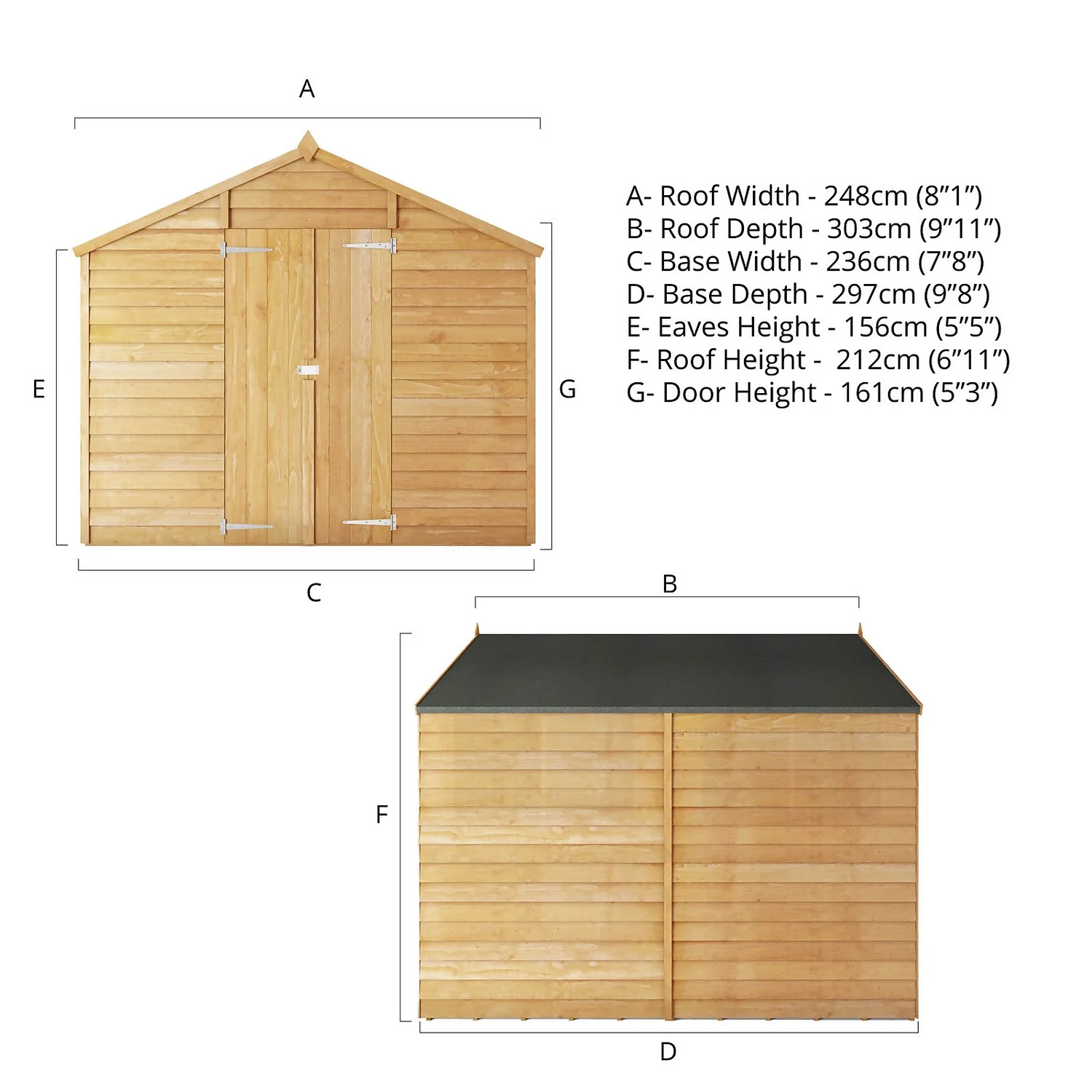 Mercia 10 X 8ft Overlap Apex Windowless Shed - Installation Included - Image 9