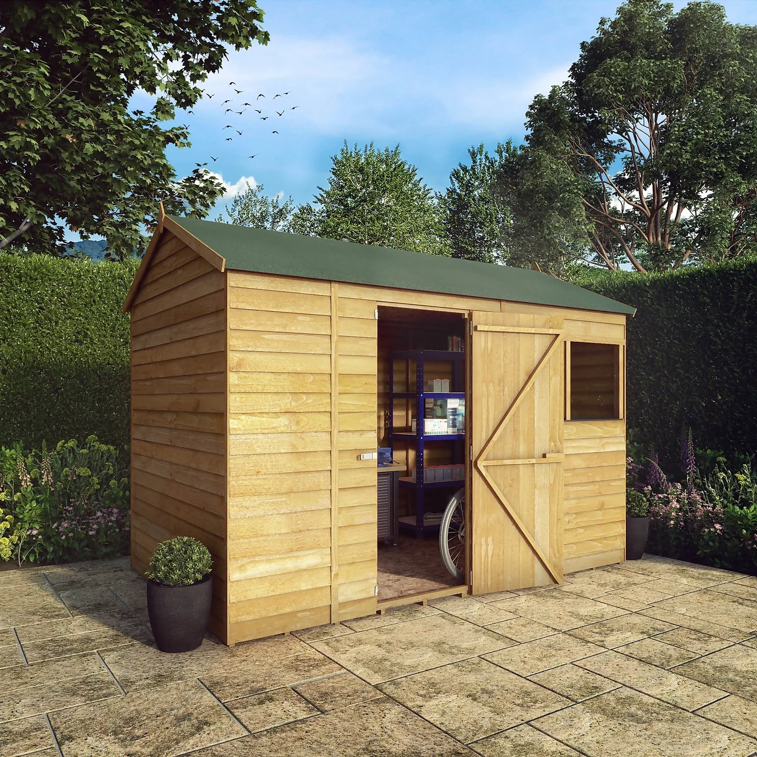 Mercia 10 X 6ft Overlap Reverse Apex Shed - Installation Included - Image 2