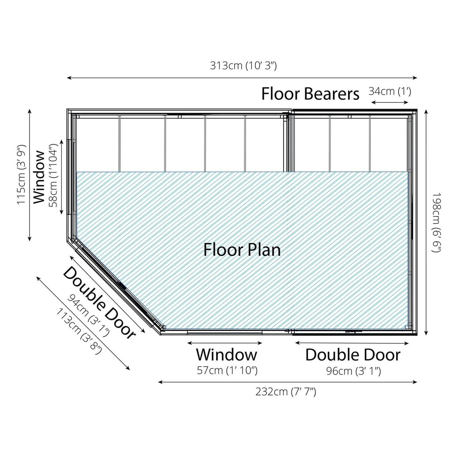 Mercia 11 X 7ft Summerhouse With Side Shed - Installation Included - Image 10
