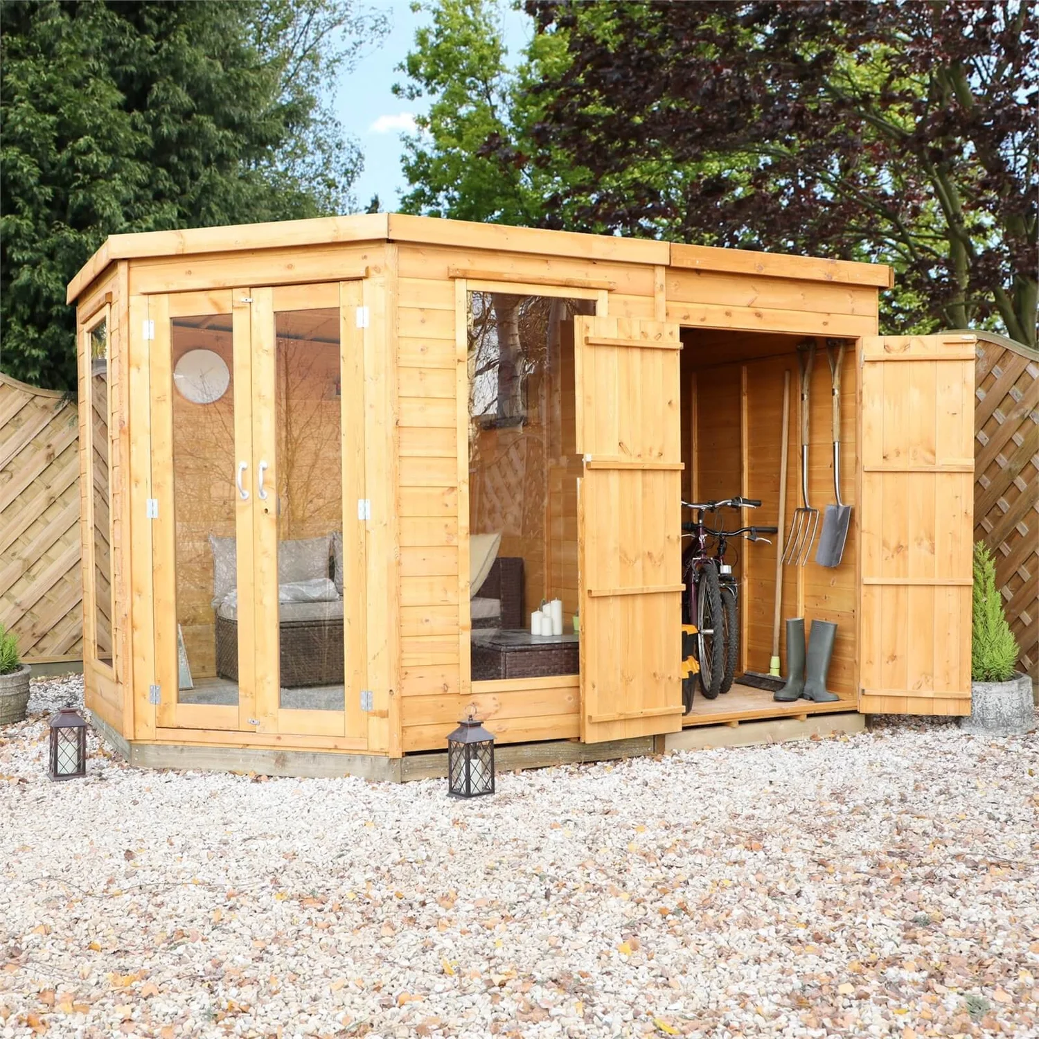 Mercia 11 X 7ft Summerhouse With Side Shed - Installation Included - Image 3
