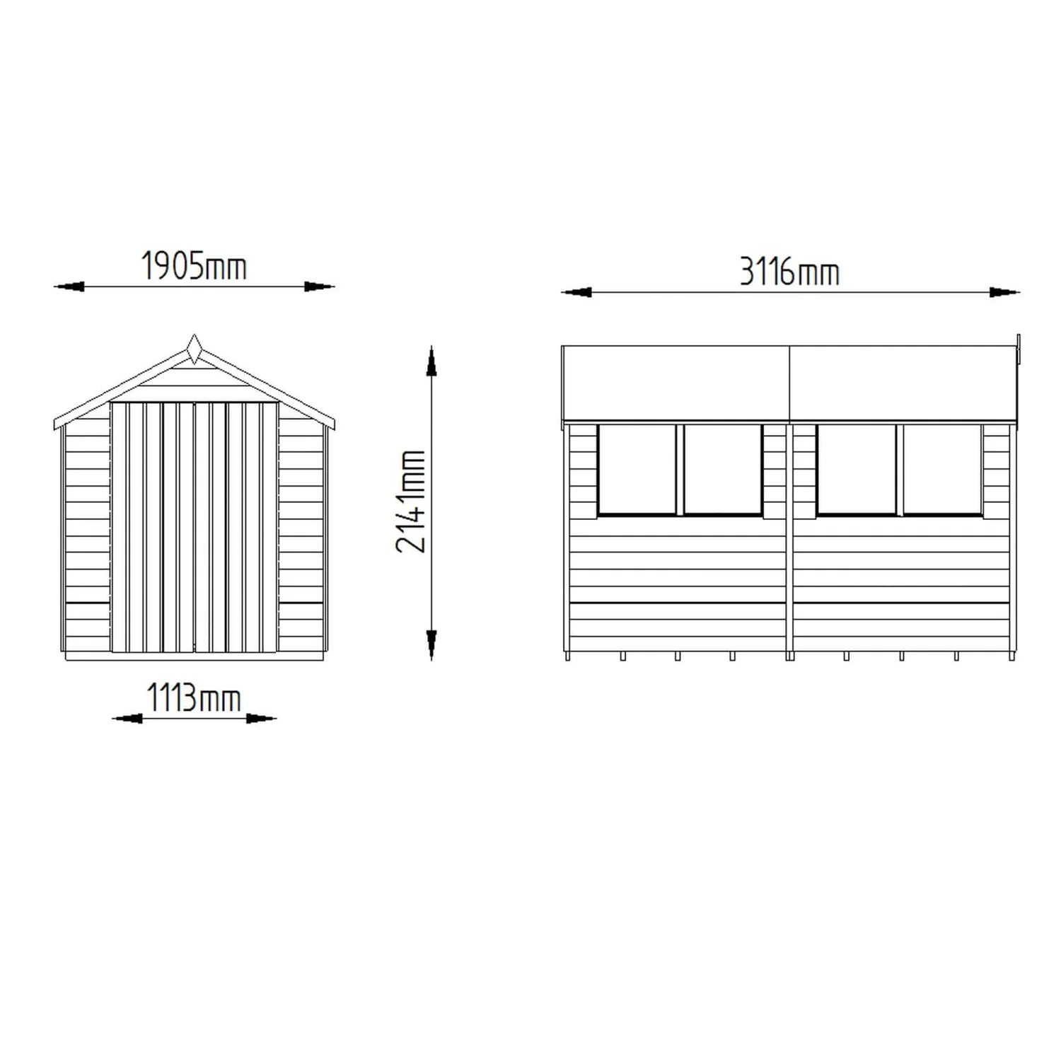 Forest 10 X 6ft Overlap Pressure Treated Double Door Apex Shed - Image 10