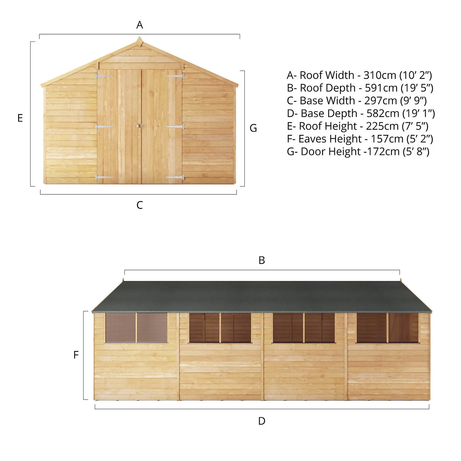 Mercia 20 X 10ft Overlap Apex Shed - Incl. Installation - Image 9