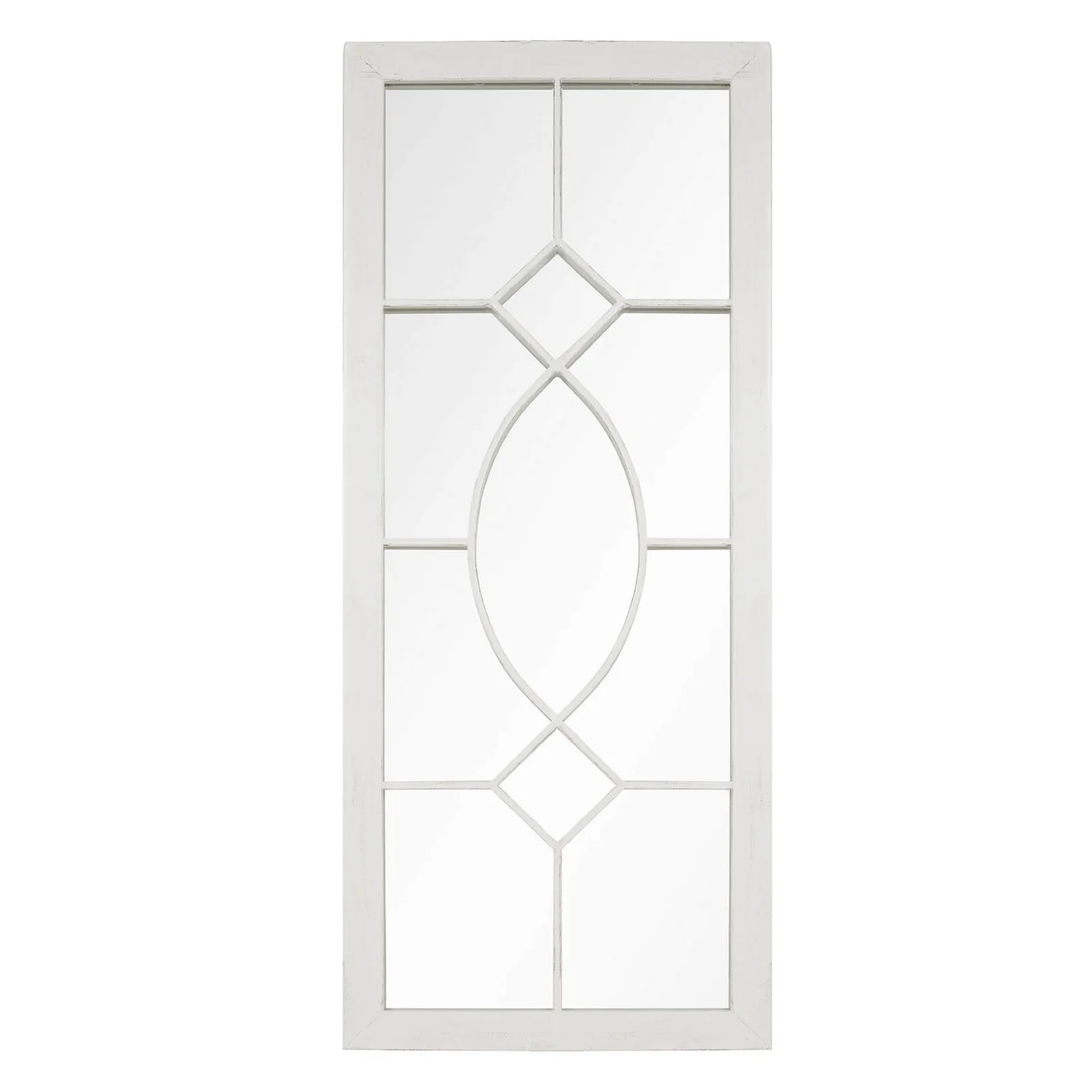 Antique Garden Mirror 105x43cm - White