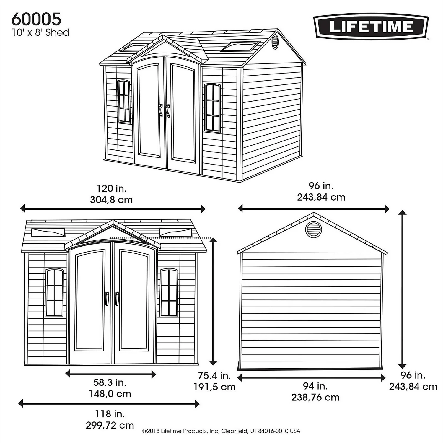 Lifetime 10 X 8ft Outdoor Storage Shed - Image 9