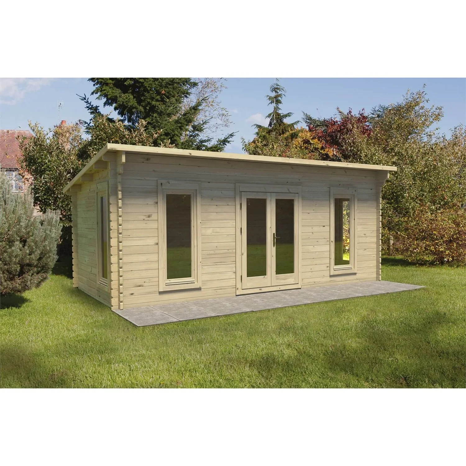 Forest Arley 6.0m X 3.0m Cabin Double Glazed 24kg Polyester Felt, No Underlay