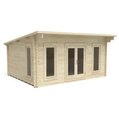 Forest Mendip 5.0m X 4.0m Log Cabin Double Glazed, 24kg Polyester Felt, No Underlay - Installation Included