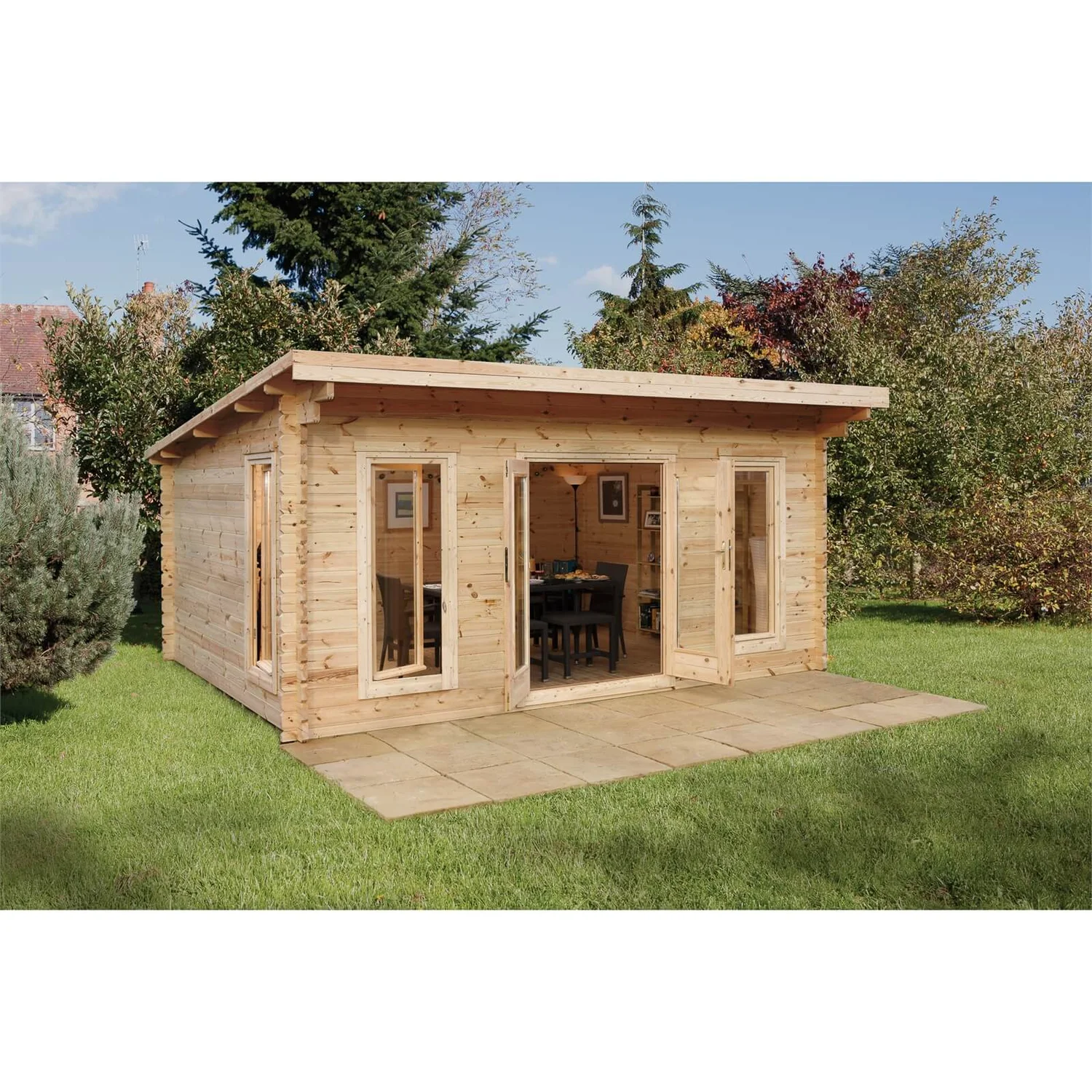 Forest Mendip 5.0m X 4.0m Log Cabin Double Glazed, 34kg Polyester Felt, Plus Underlay - Installation Included - Image 2