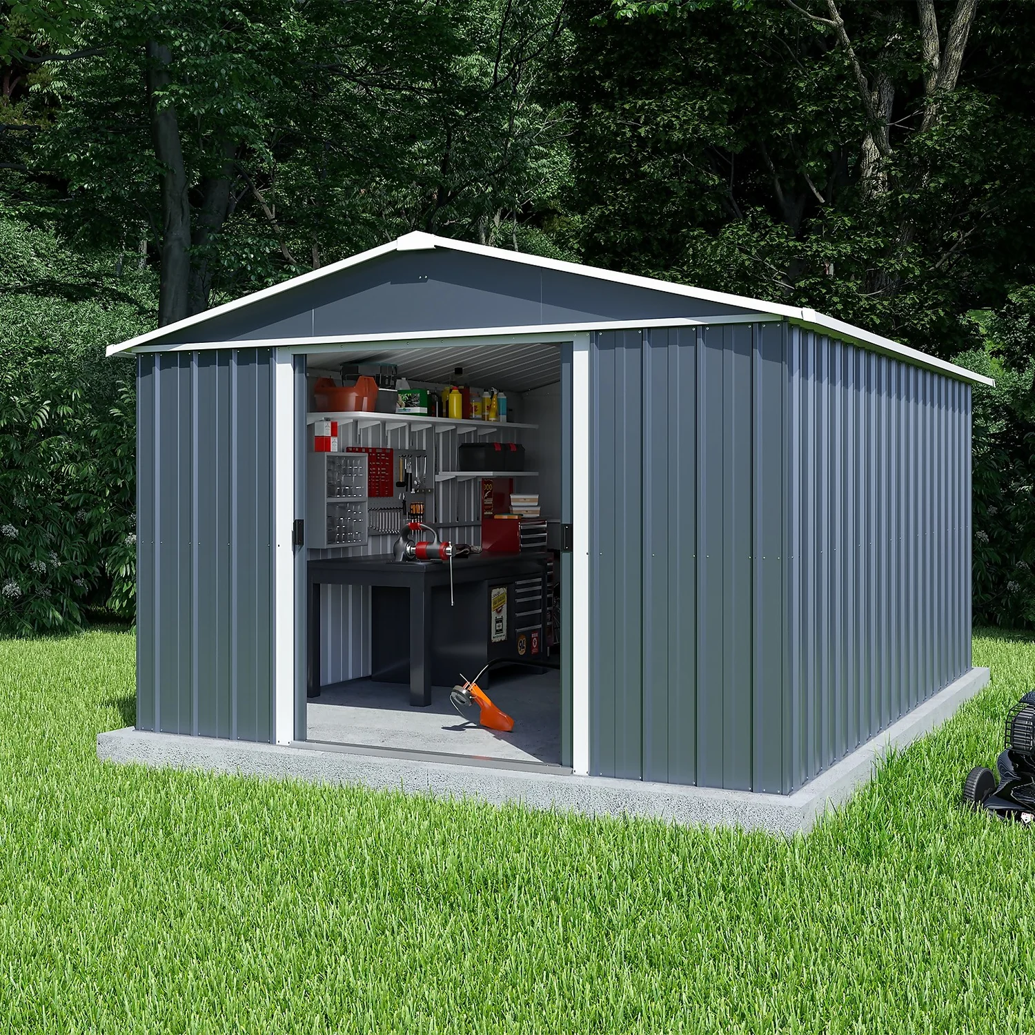 Yardmaster 10x13ft Metal Apex Shed