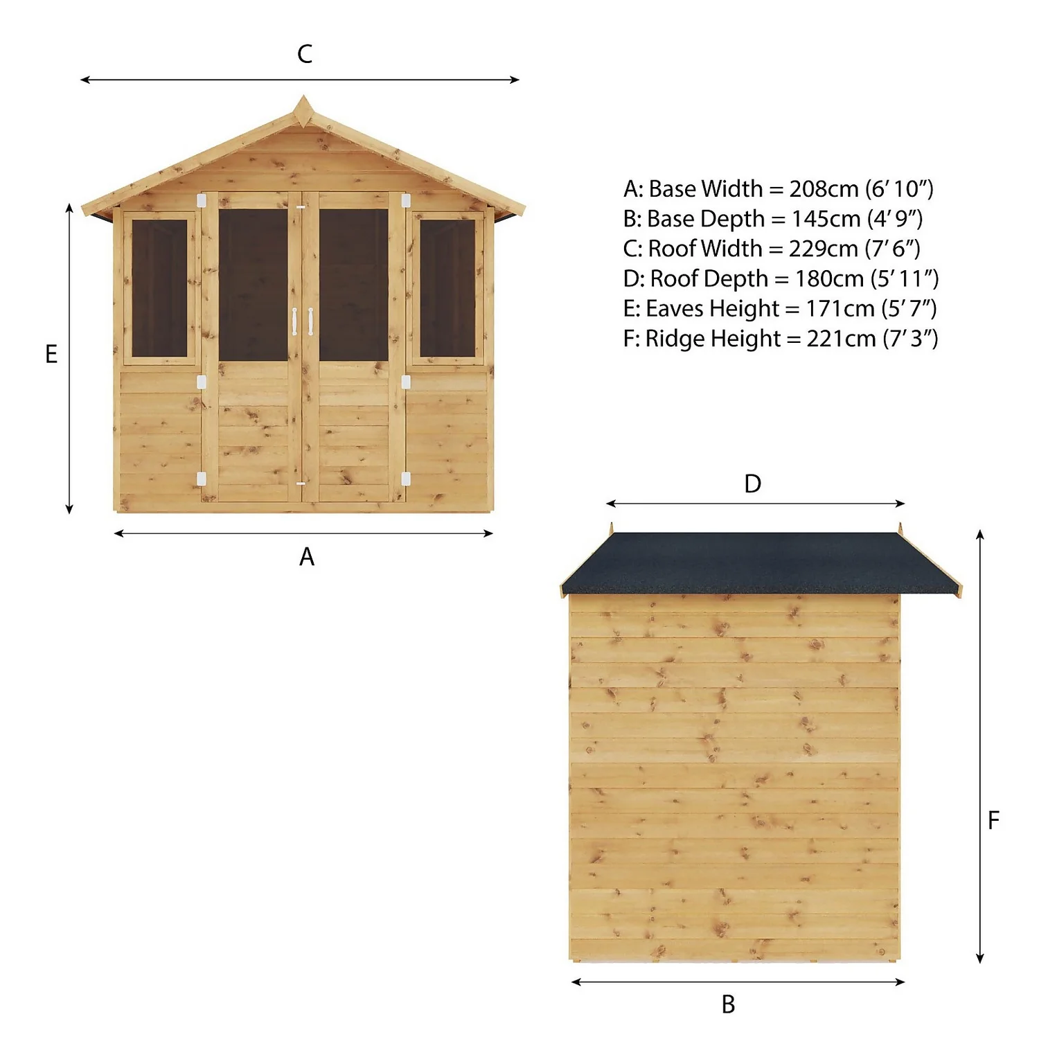 Mercia 7x5ft Traditional Summerhouse - Image 10