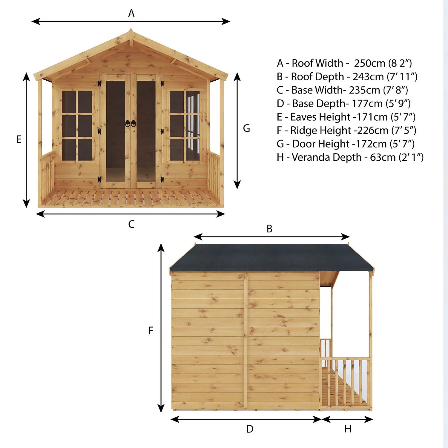 Country Living Tuxford 8 X 8ft Premium Traditional Summerhouse Painted + Installation - Thorpe Towers - Image 7
