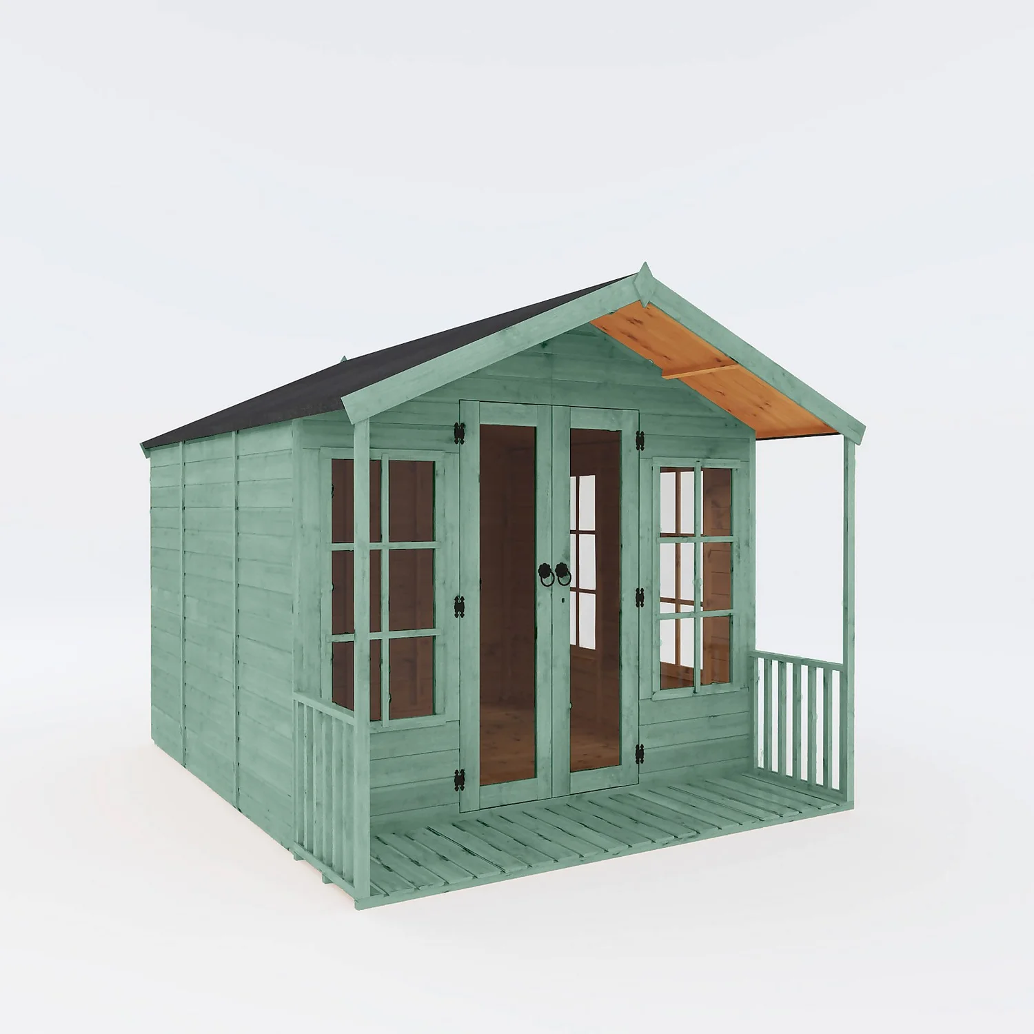 Country Living Tuxford 10 X 8ft Premium Traditional Summerhouse Painted + Installation - Aurora Green