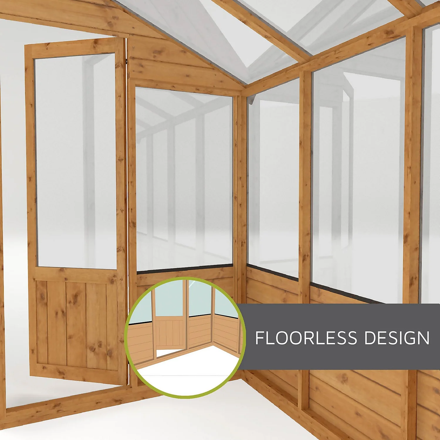 Country Living Southwell 8 X 4ft Premium Lean Too Greenhouse Painted + Installation - Aurora Green - Image 4