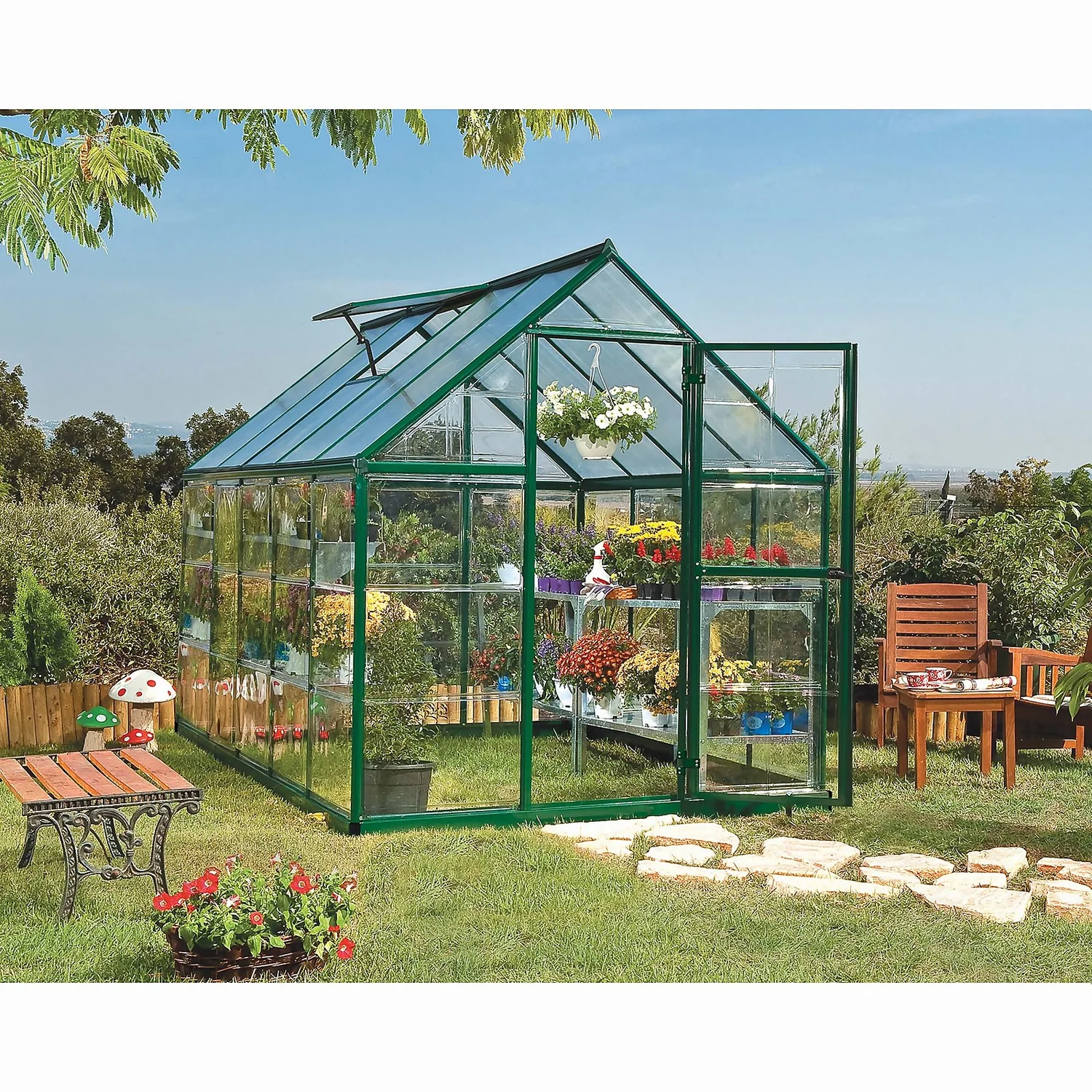 Palram Canopia Hybrid 6 X 10ft Green Greenhouse - Image 2