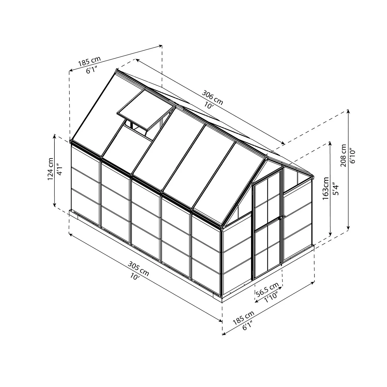 Palram Canopia Hybrid 6 X 10ft Green Greenhouse - Image 5