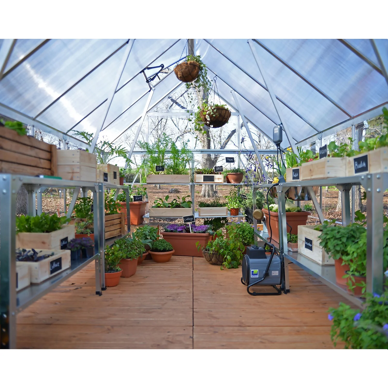 Palram Canopia Hybrid 6 X 8ft Greenhouse - Silver - Image 4