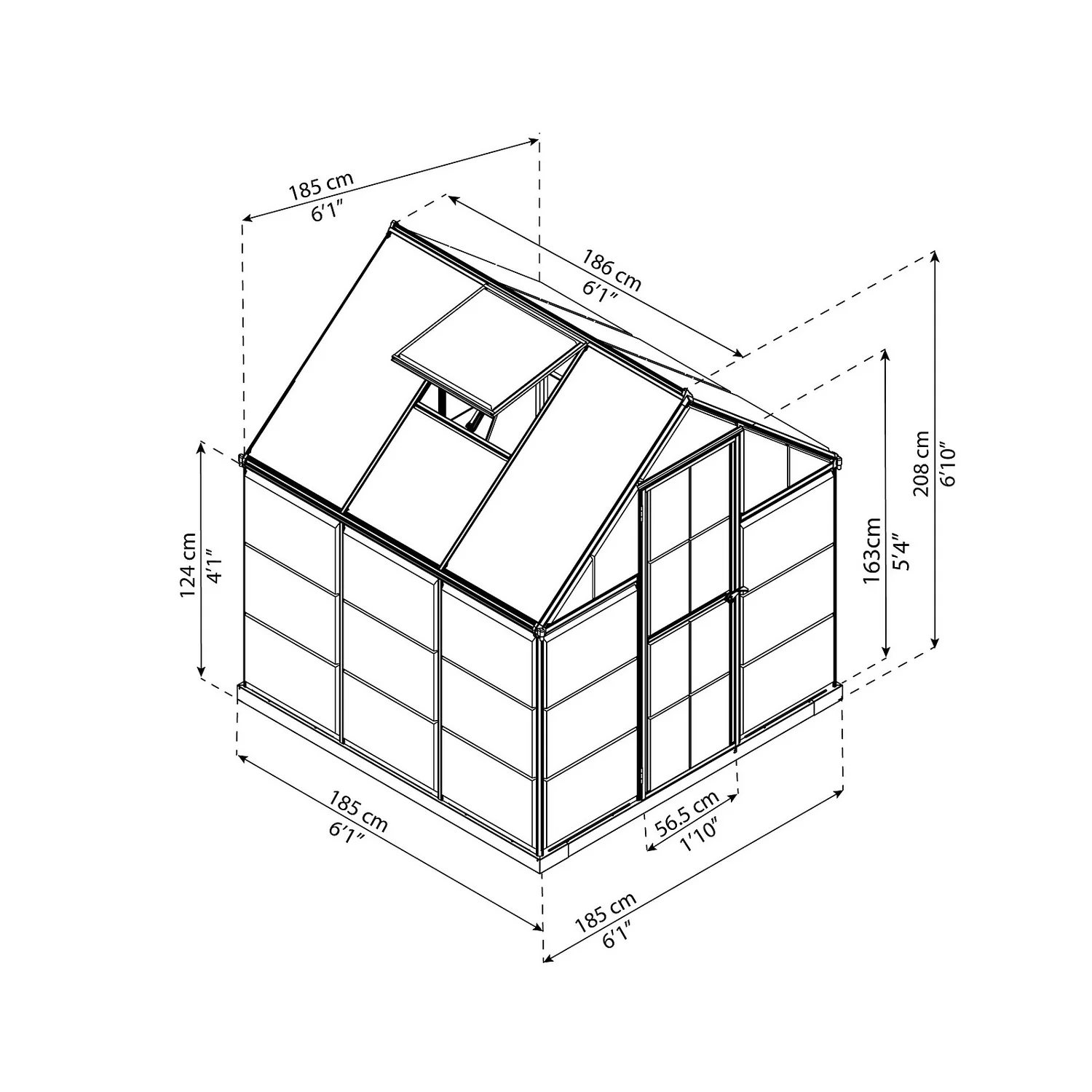 Palram Canopia Hybrid 6 X 6ft Green Greenhouse - Image 5
