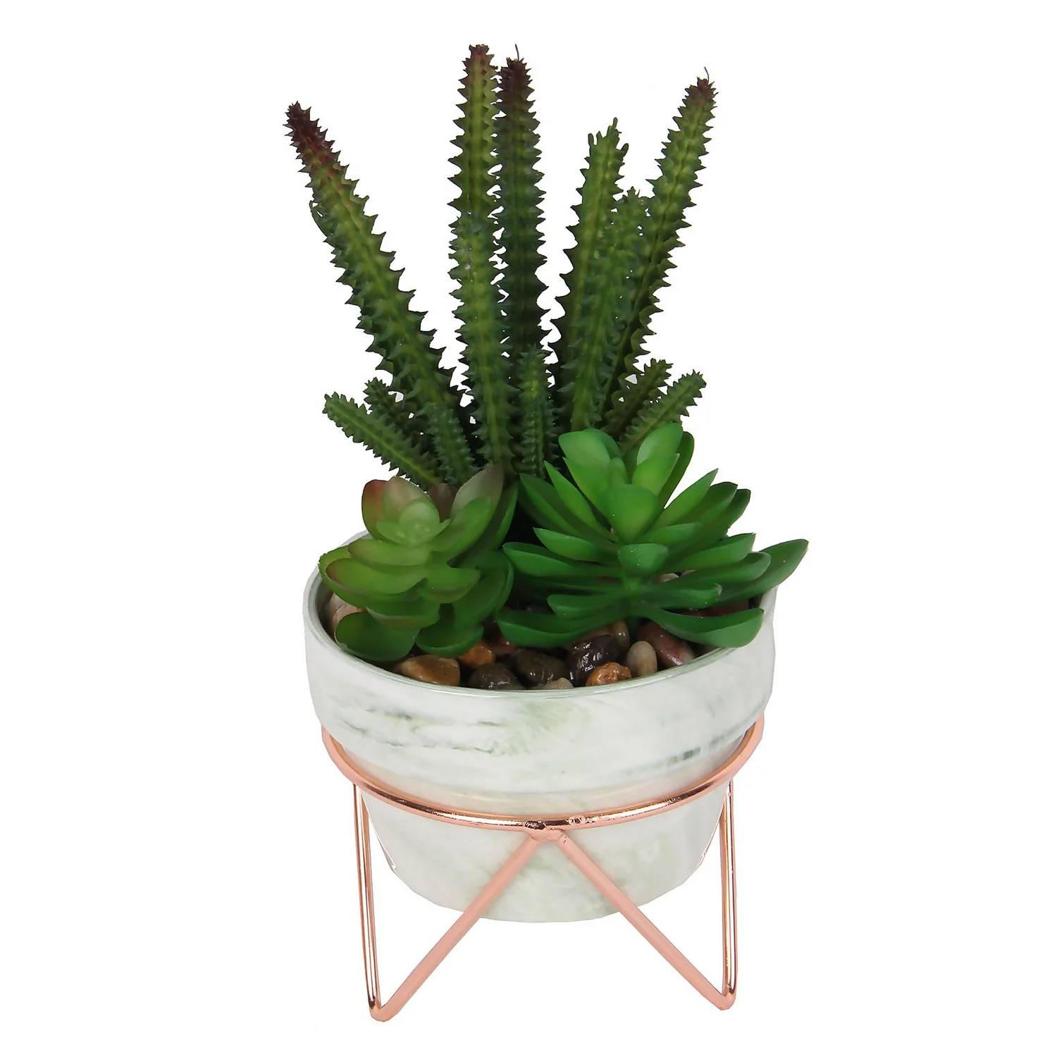 Artificial Succulent In Rose Gold Stand - Image 3