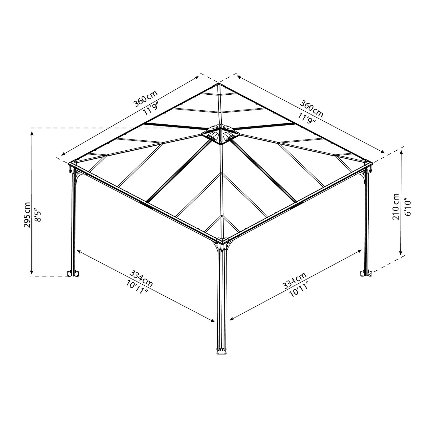 Palram - Canopia Palermo 3000 Garden Gazebo - Image 7