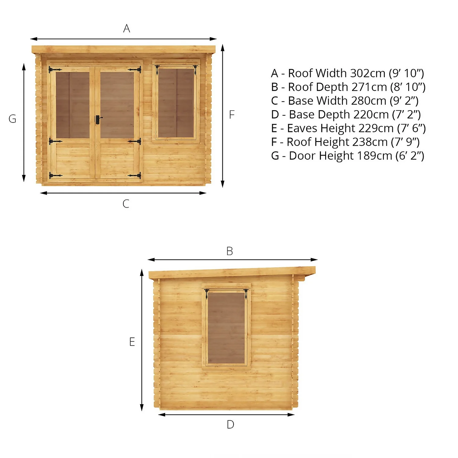Mercia 3 X 2.4m 19mm Log Cabin (Installed) - Image 9