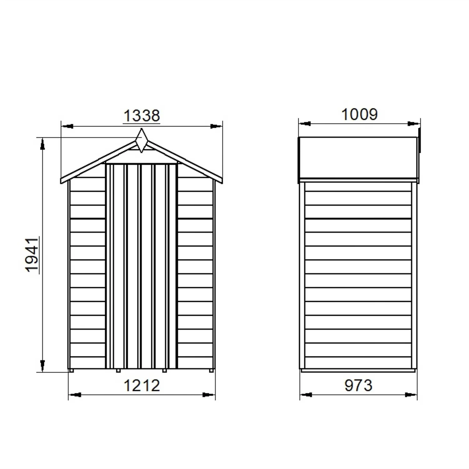 Forest 4 X 3ft Overlap Pressure Treated Apex Shed - No Window - Image 8
