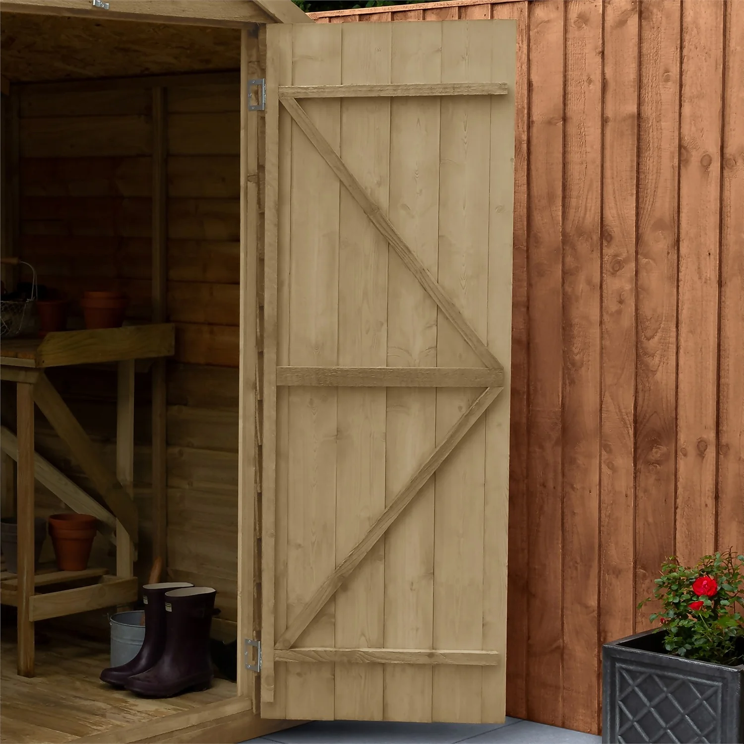 Forest 4 X 3ft Overlap Pressure Treated Apex Shed - No Window - Image 6