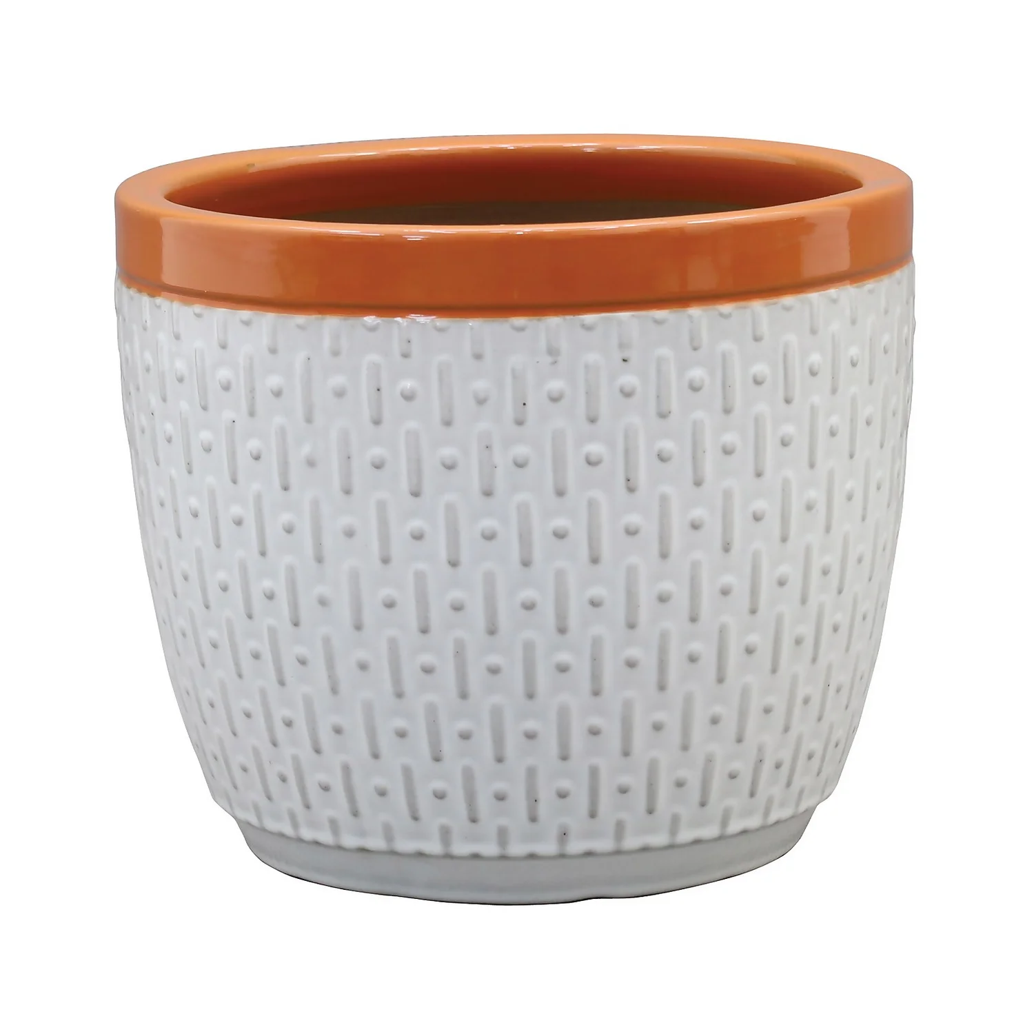 House Beautiful 2 Tone Orange Rim Egg Pot - 31cm