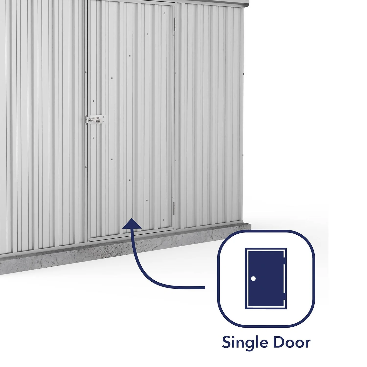 Absco 7.5 X 3ft Space Saver Metal Pent Shed - Zinc - Image 5