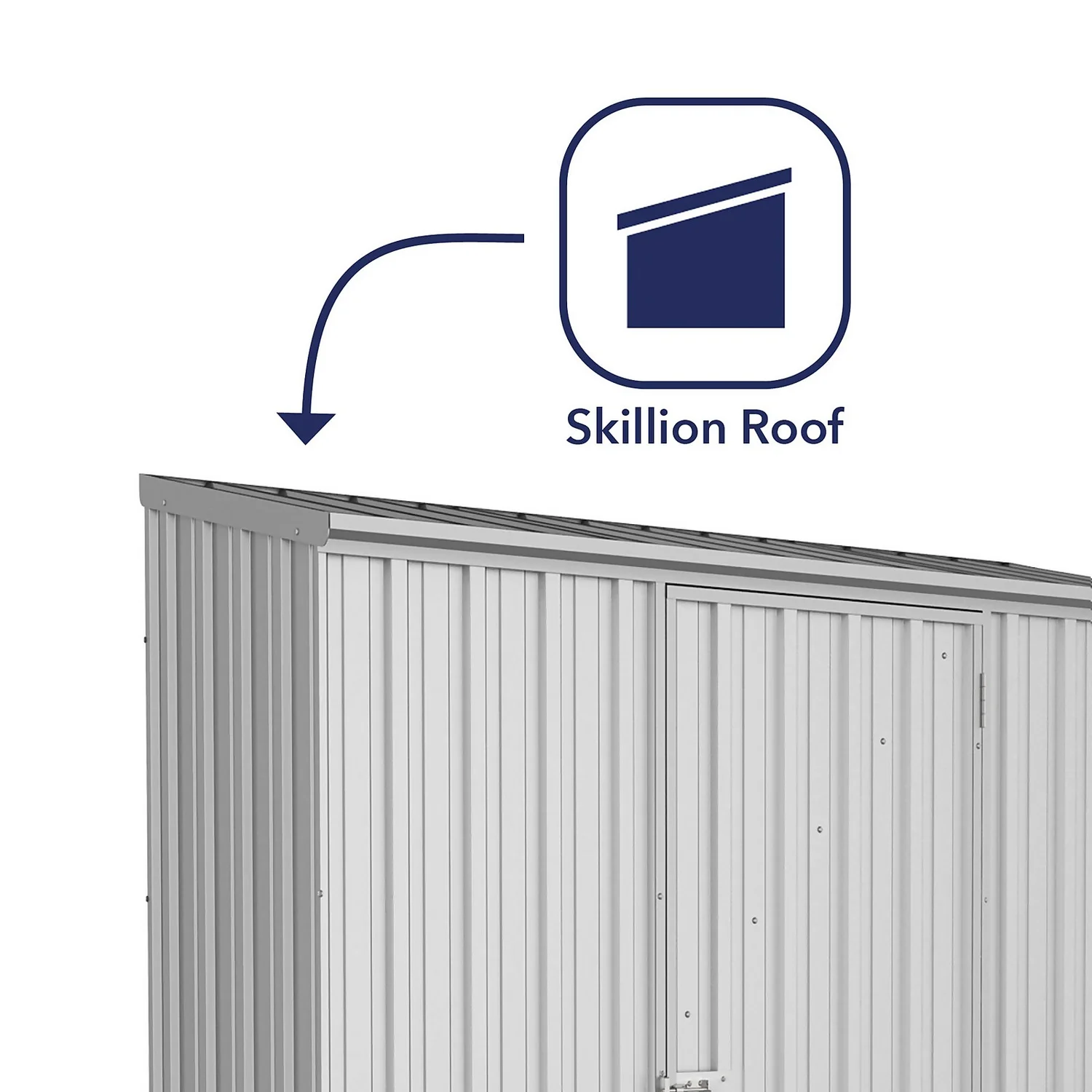 Absco 7.5 X 3ft Space Saver Metal Pent Shed - Zinc - Image 4