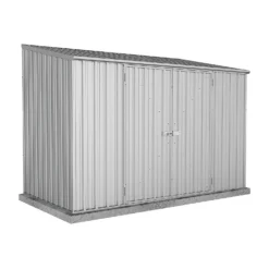 Absco 10 X 5ft Space Saver Metal Pent Shed - Zinc