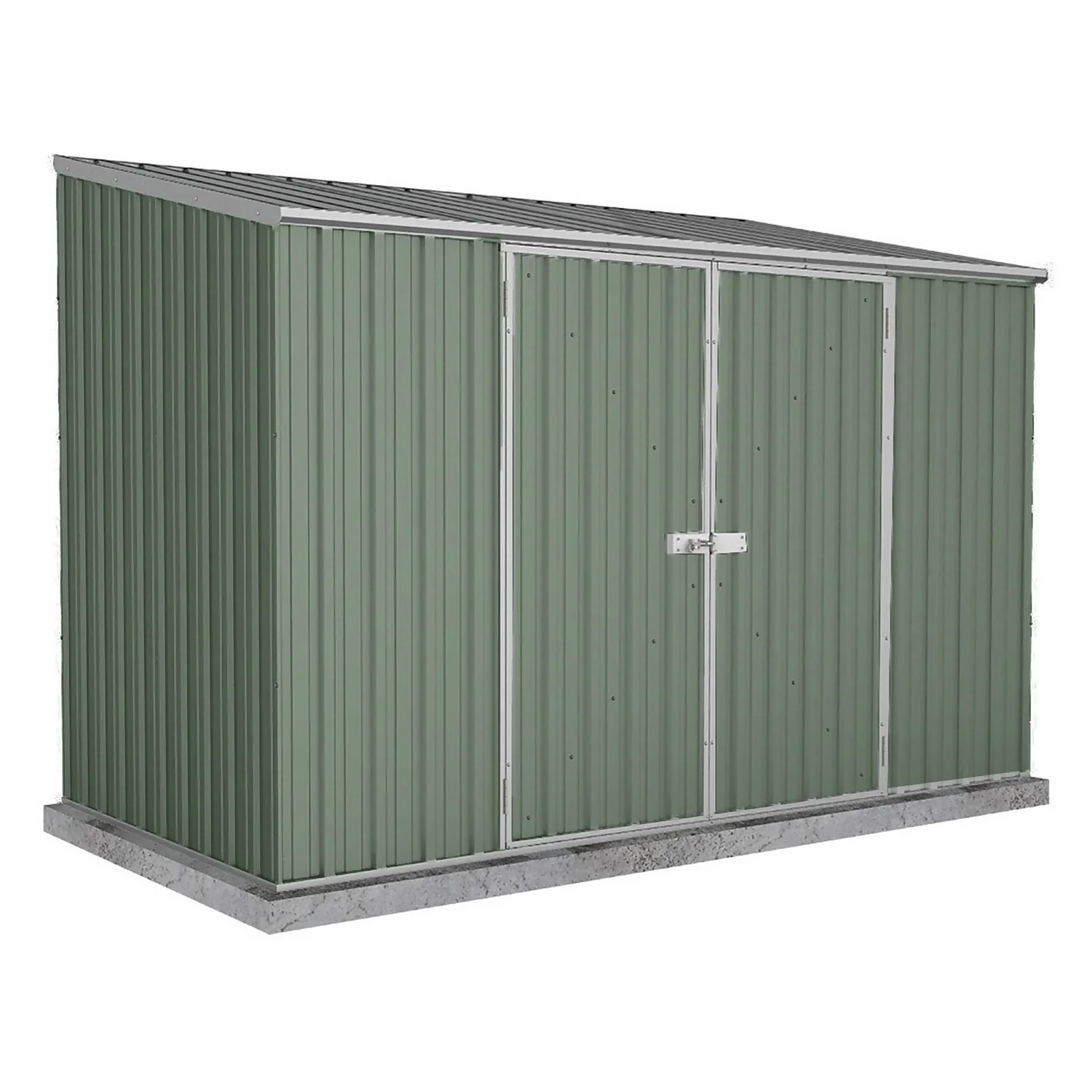 Absco 10 X 5ft Space Saver Metal Pent Shed - Green