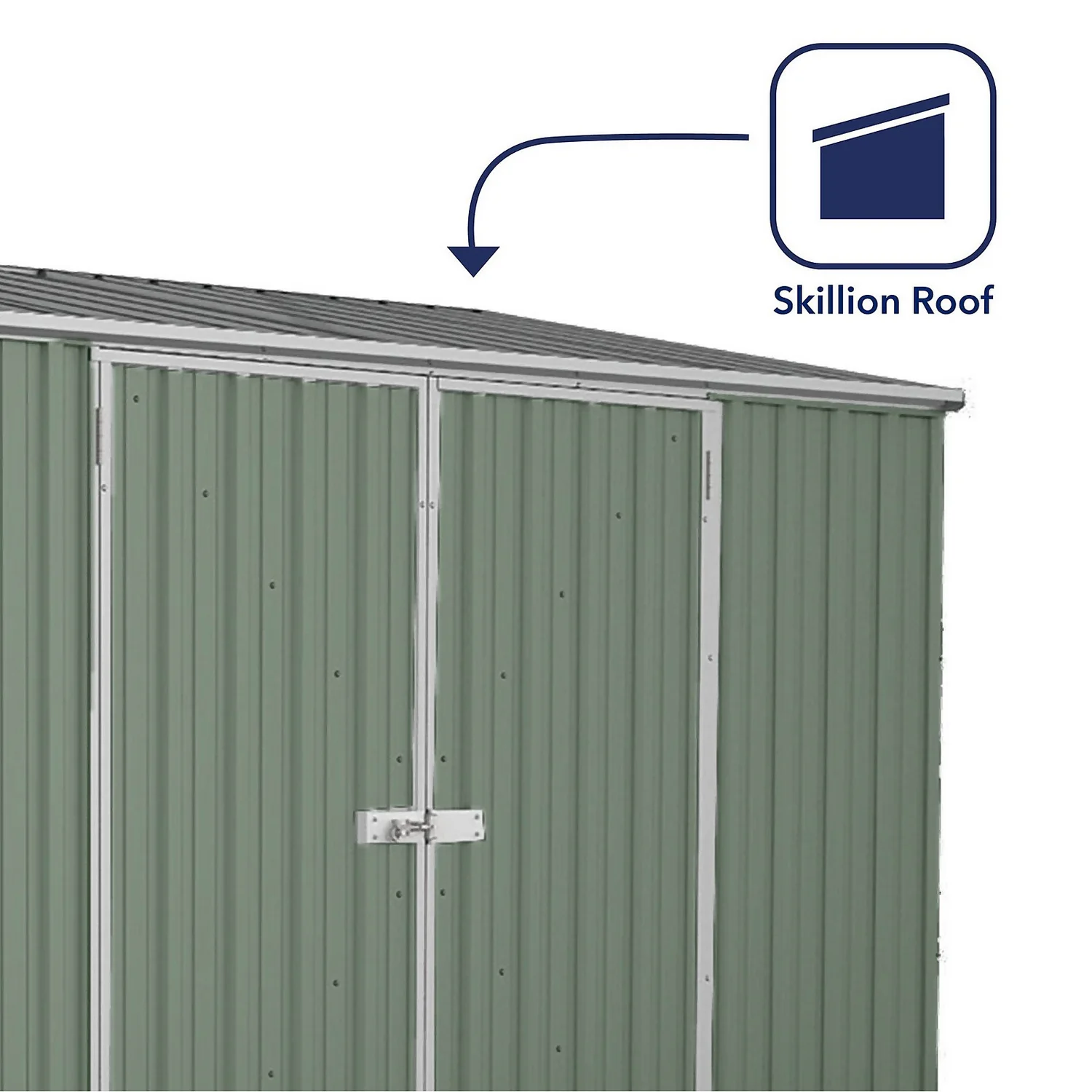 Absco 10 X 5ft Space Saver Metal Pent Shed - Green - Image 4