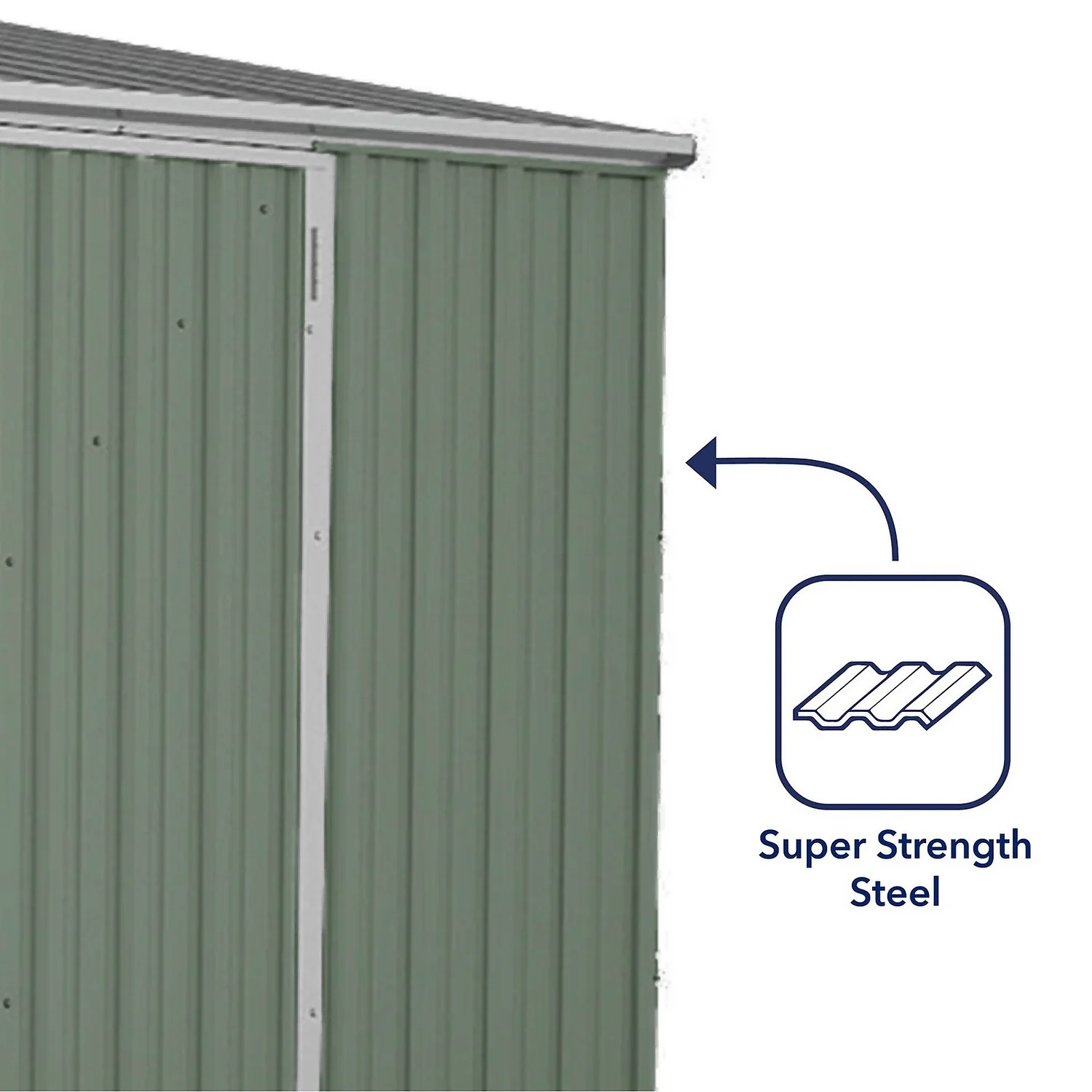 Absco 10 X 5ft Space Saver Metal Pent Shed - Green - Image 7