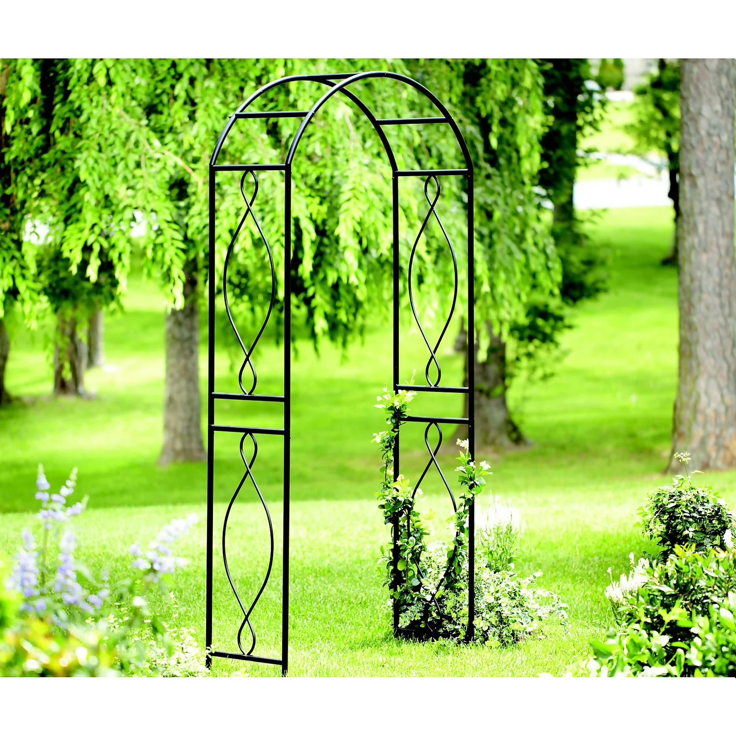 Panacea Arched Top Steel Garden Arch - Black - Image 2